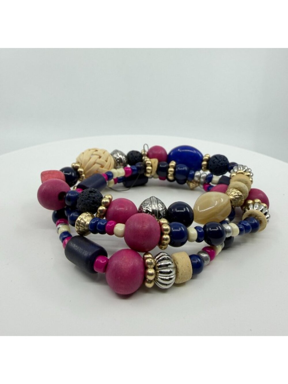 Boho Multi-Piece Bracelet Set Wood Leather Crystal Stackable Statement Gift
